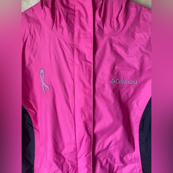 Columbia Omni-Tech Waterproof Rain Windbreaker Breast Cancer Awareness XS - Picture 4 of 9